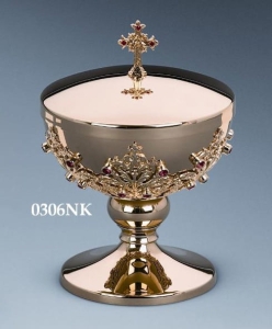 Puszka śr,12 niska - kamienie czerwone w koszyczku