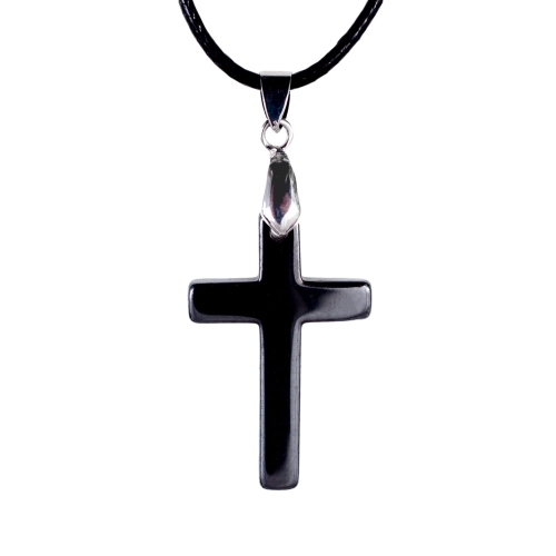 Naszyjnik - krzyżyk - hematyt - Ematite - JS N169-C - Dewocjonalia P.H. Jakóbczak - Katolicki sklep liturgiczny i hurtownia