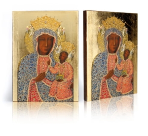 Ikona Religijna Matka Boża Częstochowska w sukience perłowej