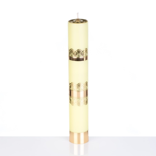 Świeca olejowa 40/63 żółta - X4063z - Dewocjonalia P.H. Jakóbczak - Katolicki sklep liturgiczny i hurtownia