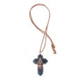 Naszyjnik - krzyżyk - Trójca Święta - pamiątka bierzmowania - rzemyk - JS K016 - Dewocjonalia P.H. Jakóbczak - Katolicki sklep liturgiczny i hurtownia