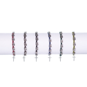 Bransoletka - dziesiątek różańca - rybka chrześcijańska - Ichtys - Metallo