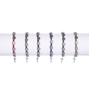 Bransoletka - dziesiątek różańca - św. Benedykt - Metallo