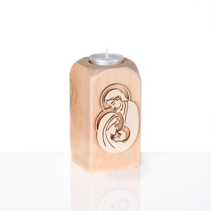 Świecznik - Św. Rodzina - drewno
