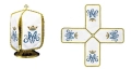 Welon na puszkę biały 24 cm z haftem motywu maryjnego - KWE/003/K/04 - HAF KWE/003/K/04 - Dewocjonalia P.H. Jakóbczak - Katolicki sklep liturgiczny i hurtownia