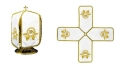 Welon na puszkę biały 24 cm z haftem monogramu IHS - KWE/015/K/04 - HAF KWE/015/K/04 - Dewocjonalia P.H. Jakóbczak - Katolicki sklep liturgiczny i hurtownia
