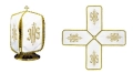 Welon na puszkę biały 24 cm z haftem monogramu IHS - KWE/029/K/04 - HAF KWE/029/K/04 - Dewocjonalia P.H. Jakóbczak - Katolicki sklep liturgiczny i hurtownia