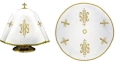 Welon na puszkę biały 53 cm z haftem monogramu IHS - KWE/029/O/04 - HAF KWE/029/O/04 - Dewocjonalia P.H. Jakóbczak - Katolicki sklep liturgiczny i hurtownia