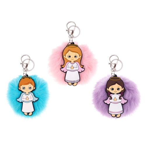 Brelok - aniołek - futerko - JS KC364A-0 - Dewocjonalia P.H. Jakóbczak - Katolicki sklep liturgiczny i hurtownia