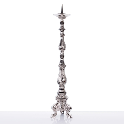 7626 Lichtarz - mosiądz niklowany - 100 cm - Paschał