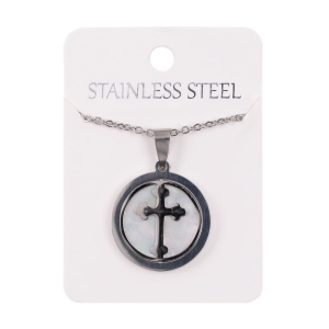 Naszyjnik - krzyżyk - Perla Madre - Stainless Steel