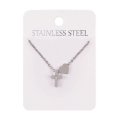 Naszyjnik - krzyżyk - serce - Stainless Steel - JS NS038 - Dewocjonalia P.H. Jakóbczak - Katolicki sklep liturgiczny i hurtownia