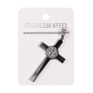 Naszyjnik - krzyżyk - św. Benedykt - Stainless Steel