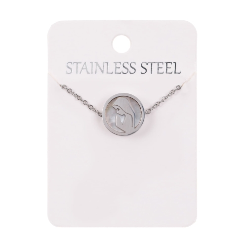 Naszyjnik - Matka Boża - Perla Madre - Stainless Steel - JS NS031 - Dewocjonalia P.H. Jakóbczak - Katolicki sklep liturgiczny i hurtownia