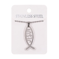 Naszyjnik - rybka chrześcijańska - JESUS - Stainless Steel - JS NS016 - Dewocjonalia P.H. Jakóbczak - Katolicki sklep liturgiczny i hurtownia