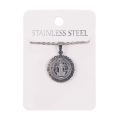 Naszyjnik - św. Benedykt - Stainless Steel - JS NS033 - Dewocjonalia P.H. Jakóbczak - Katolicki sklep liturgiczny i hurtownia