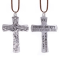 Naszyjnik - krzyżyk - Trójca Święta - pamiątka bierzmowania - rzemyk - JS KP018 - Dewocjonalia P.H. Jakóbczak - Katolicki sklep liturgiczny i hurtownia