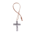 Naszyjnik - krzyżyk - Trójca Święta - pamiątka bierzmowania - rzemyk - JS KP018 - Dewocjonalia P.H. Jakóbczak - Katolicki sklep liturgiczny i hurtownia