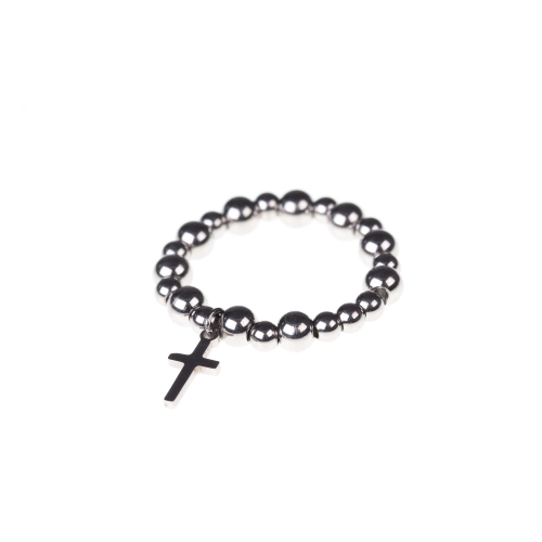 7556 Pierścionek - krzyżyk - Stainless Steel