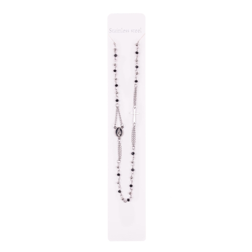 Różaniec - naszyjnik - Matka Boża Niepokalana - Stainless Steel - JS RS005 - Dewocjonalia P.H. Jakóbczak - Katolicki sklep liturgiczny i hurtownia