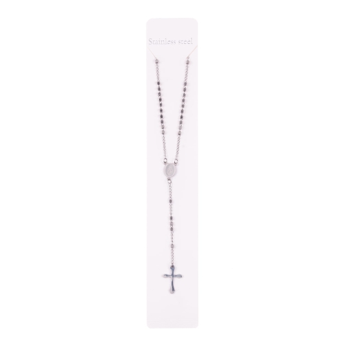 Różaniec - naszyjnik - Matka Boża Niepokalana - Stainless Steel - JS RS007 - Dewocjonalia P.H. Jakóbczak - Katolicki sklep liturgiczny i hurtownia