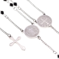 Różaniec - naszyjnik - św. Benedykt - Stainless Steel - JS RS006 - Dewocjonalia P.H. Jakóbczak - Katolicki sklep liturgiczny i hurtownia