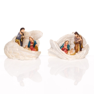 Szopka bożonarodzeniowa - Święta Rodzina - skrzydła - 4 cm - zestaw - Classic