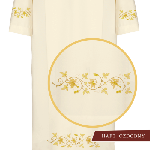 36c7d2210ce6ea55e15b8ee18433224c Alba kapłańska ecru haftowana KAB/005/05