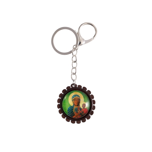 Brelok - Matka Boża Częstochowska - drewno - JS WK001 - Dewocjonalia P.H. Jakóbczak - Katolicki sklep liturgiczny i hurtownia