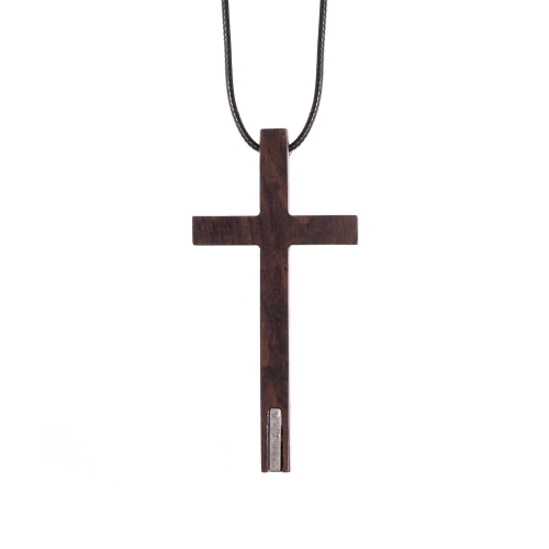 Naszyjnik - krzyż - drewno - JS W007 - Dewocjonalia P.H. Jakóbczak - Katolicki sklep liturgiczny i hurtownia