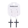 Kolczyki - krzyżyki - wiszące - Stainless Steel - JS ES009 - Dewocjonalia P.H. Jakóbczak - Katolicki sklep liturgiczny i hurtownia