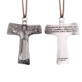 Krzyżyk - Tau - św. Franciszek z Asyżu - rzemyk - JS K033 - Dewocjonalia P.H. Jakóbczak - Katolicki sklep liturgiczny i hurtownia