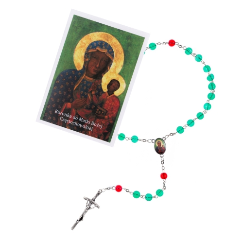 Koronka do Matki Bożej Częstochowskiej - instrukcja modlitwy - JS R1237 - Dewocjonalia P.H. Jakóbczak - Katolicki sklep liturgiczny i hurtownia