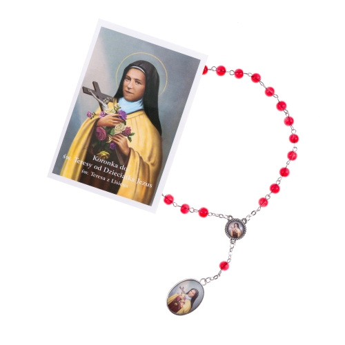Koronka do św. Teresy z Lisieux - Instrukcja modlitwy - JS R1236 - Dewocjonalia P.H. Jakóbczak - Katolicki sklep liturgiczny i hurtownia