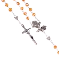 Różaniec do Pierwszej Komunii - szkło - zapinanie - 6 mm - mix kolorów - JS R1266 - Dewocjonalia P.H. Jakóbczak - Katolicki sklep liturgiczny i hurtownia