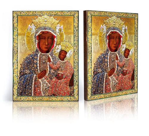 Ikona Religijna Matka Boża Częstochowska (w sukience diamentowej) - GAR IP-3122 - Dewocjonalia P.H. Jakóbczak - Katolicki sklep liturgiczny i hurtownia