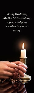 Baner na Różaniec "Witaj Królowo."
