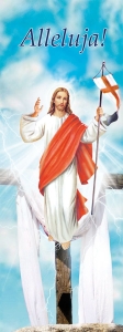 Baner na Wielkanoc "Alleluja!" - błękitny