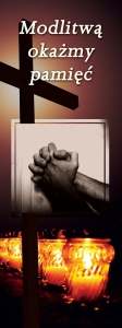 Baner na Wszystkich Świętych "Modlitwą okażmy."