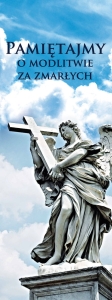 Baner na Wszystkich Świętych "Pamiętajmy o modlitwie."