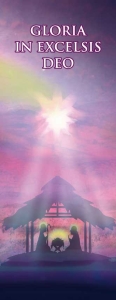 Baner na Boże Narodzenie, "Gloria in Excelsis Deo", fioletowy