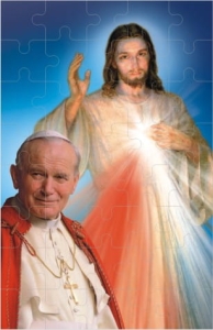 Puzzle - Jezus Miłosierny i Jan Paweł II