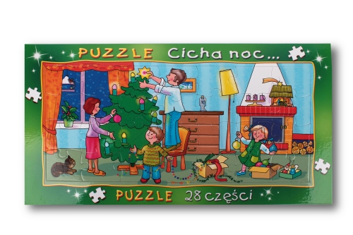 43311d98d0762bc2d4b70376dc89c547 Puzzle Boże Narodzenie duże - zielone