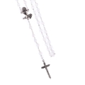 Różaniec do Pierwszej Komunii - naszyjnik - szkło mrożone - 6 mm - JS R1223 - Dewocjonalia P.H. Jakóbczak - Katolicki sklep liturgiczny i hurtownia