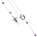 Różaniec do Pierwszej Komunii - biały Kwarc - sznurek - 6 mm - ozdobne opakowanie - JS R1315 - Dewocjonalia P.H. Jakóbczak - Katolicki sklep liturgiczny i hurtownia