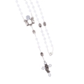 Różaniec do Pierwszej Komunii - biały Kwarc - sznurek - 6 mm - ozdobne opakowanie - JS R1315 - Dewocjonalia P.H. Jakóbczak - Katolicki sklep liturgiczny i hurtownia
