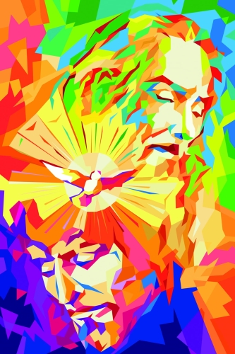 Wyklejanka - 50 x 40 cm - Trójca Święta - Diamentowa Mozaika - DIY - JS J50758 - Dewocjonalia P.H. Jakóbczak - Katolicki sklep liturgiczny i hurtownia