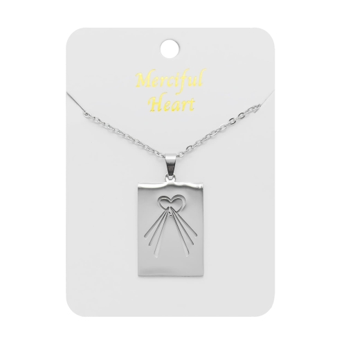 Naszyjnik - Serce Jezusa - Jezus Miłosierny - Merciful Heart - JS NS096 - Dewocjonalia P.H. Jakóbczak - Katolicki sklep liturgiczny i hurtownia