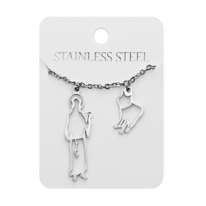 Naszyjnik - św. Franciszek z Asyżu - Wilk z Gubbio - Stainless Steel