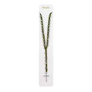 Naszyjnik - różaniec - serca - sznurek - Metallo - mix kolorów